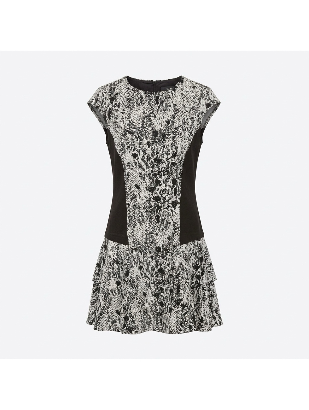 Ted Baker vintage black and white patterned cap sleeve dress